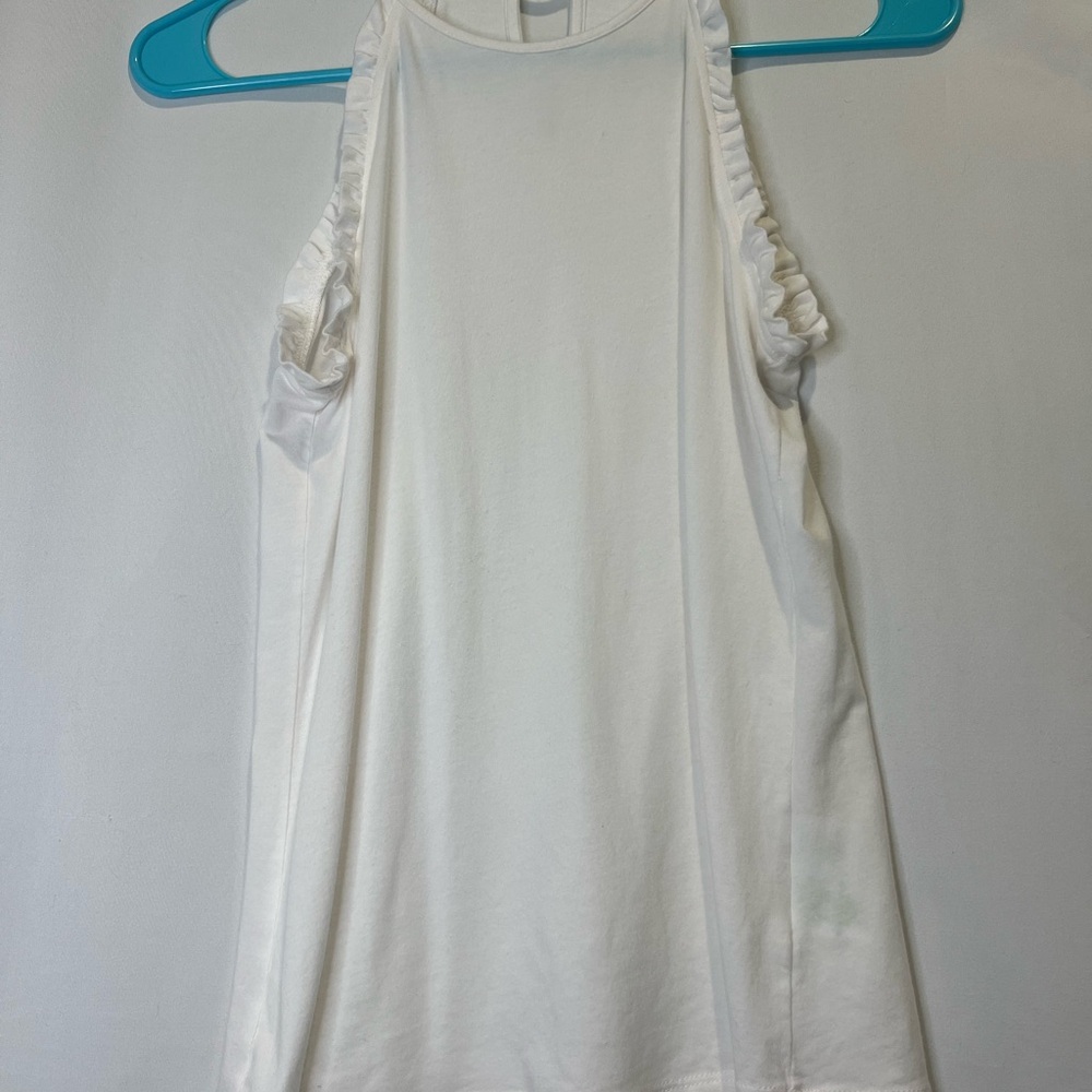 Lilly Pulitzer Resort Collection Ruffled Alek White Sleeveless Tank Top - Picture 1 of 3